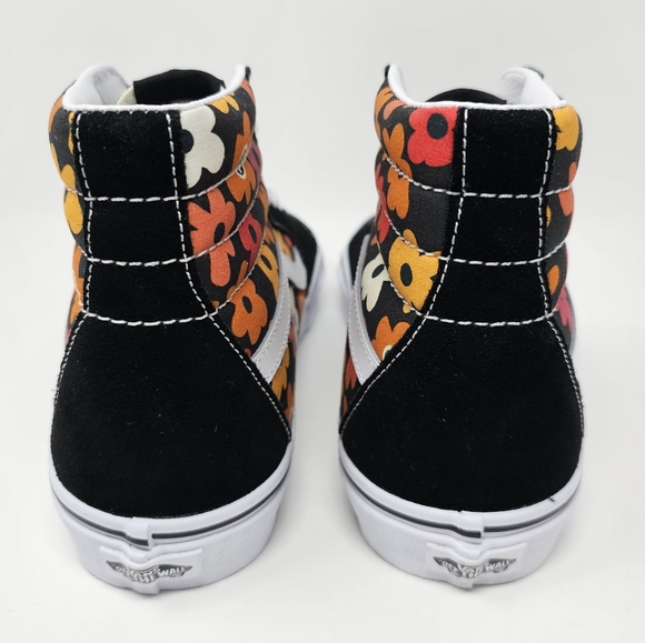 Vans Sk8 Hi Flower Black / Multi Colored Mens Size 10 Sneakers Lace Up Shoes NEW - Picture 9 of 11